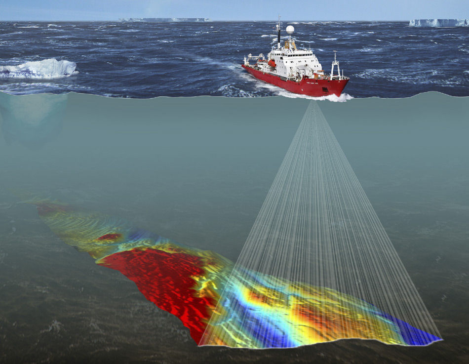 Fernerkundungsdaten, die im Laufe von Jahrzehnten kollaborativer Forschung in der Antarktis gesammelt wurden, können zusammengetragen werden, um Karten der physikalischen Umgebung des Meeresbodens in Südgeorgien zu erstellen. (Bild: British Antarctic Survey)