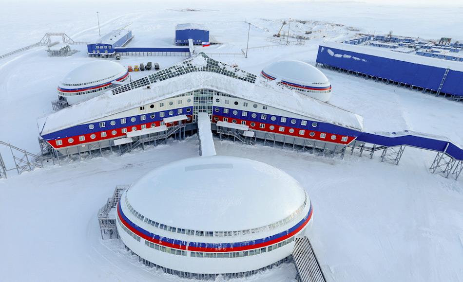 Der neueste Militärkomplex auf der Aleksandra Land ist die nördlichste und grösste von Menschen gebaute Konstruktion in der Arktis. Sie dient als Hauptbasis der ganzen Region. Bild: Russische Verteidigungsministerium